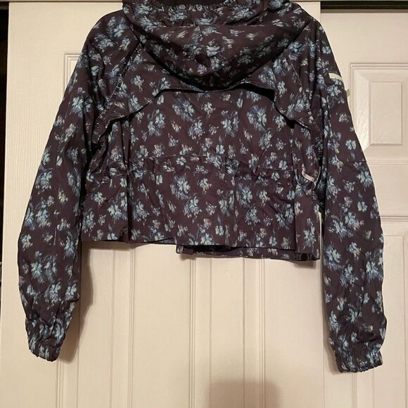 Free People Movement floral  windbreaker with hood jacket and pants set size L - Picture 6 of 13